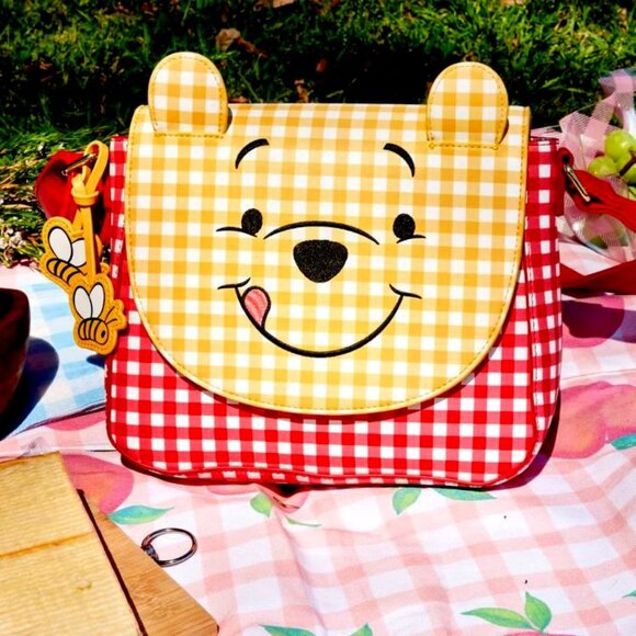 LOUNGEFLY Winnie the Pooh Gingham Crossbody Bag - Picture 1 of 14